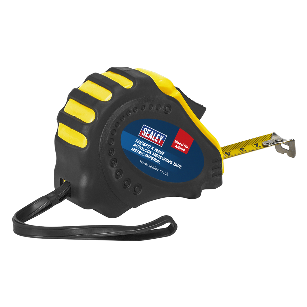 Metric/Imperial Auto Lock Tape Measure 5m(16ft) x 19mm AK994