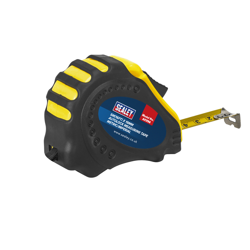 Metric/Imperial Auto Lock Tape Measure 5m(16ft) x 19mm AK994