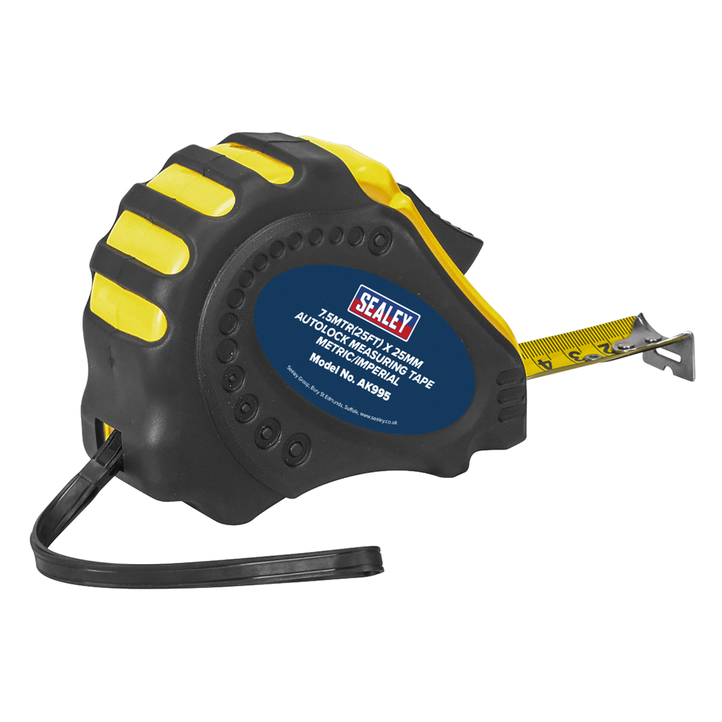 Metric/Imperial Auto Lock Tape Measure 7.5m(25ft) x 25mm AK995