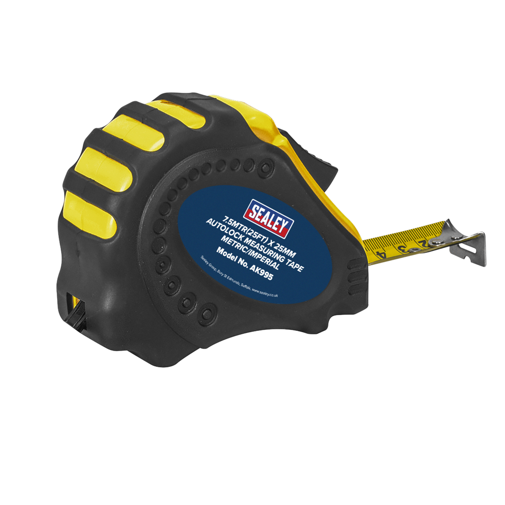 Metric/Imperial Auto Lock Tape Measure 7.5m(25ft) x 25mm AK995