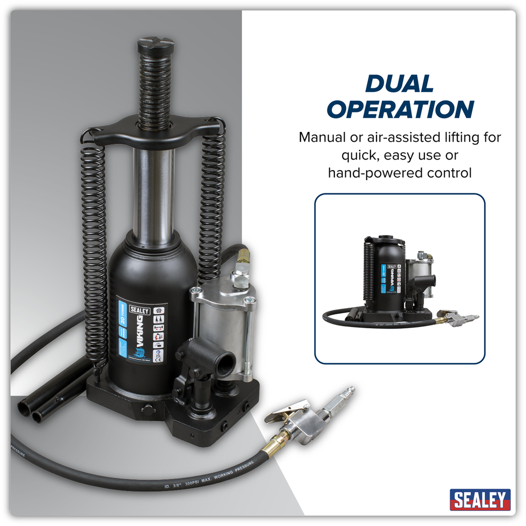 Manual/Air Hydraulic Bottle Jack 20 Tonne AM20S