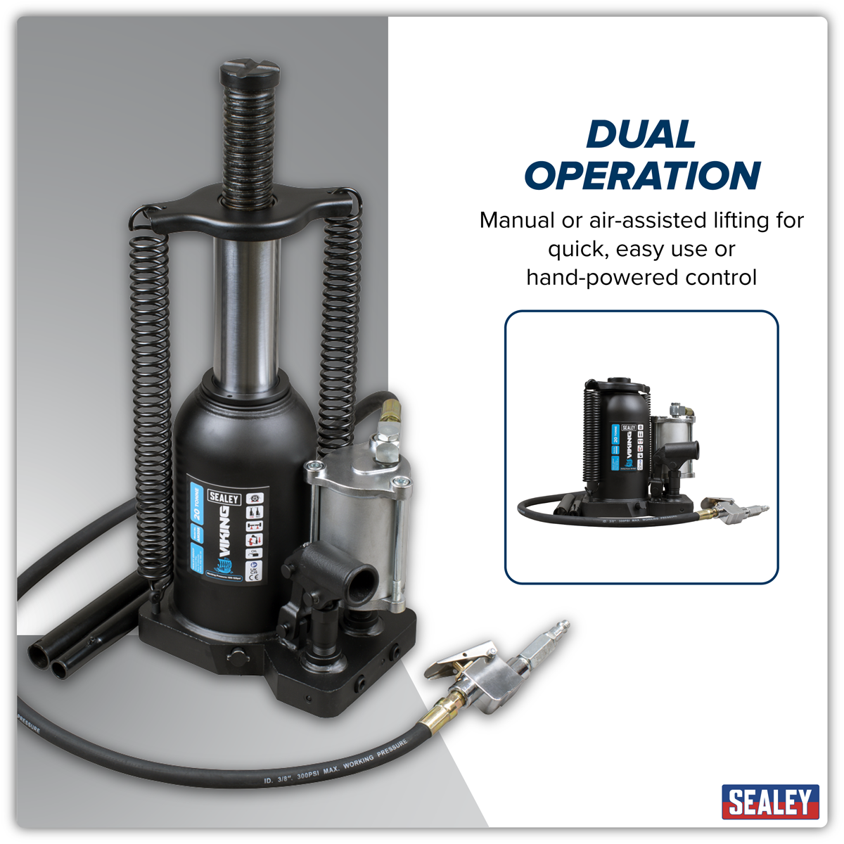 Manual/Air Hydraulic Bottle Jack 20 Tonne AM20S