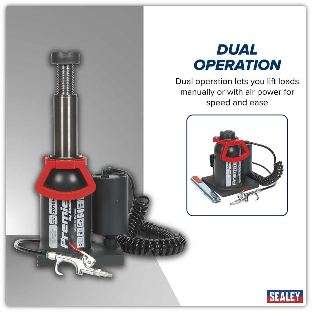 Manual/Air Hydraulic Bottle Jack 20 Tonne AM20