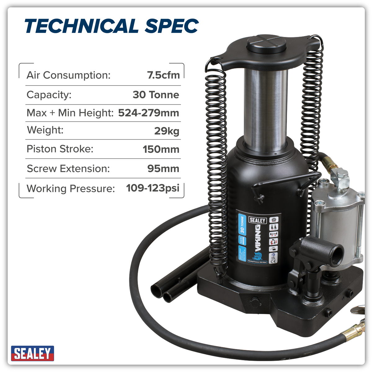 Manual/Air Hydraulic Bottle Jack 30 Tonne AM30S