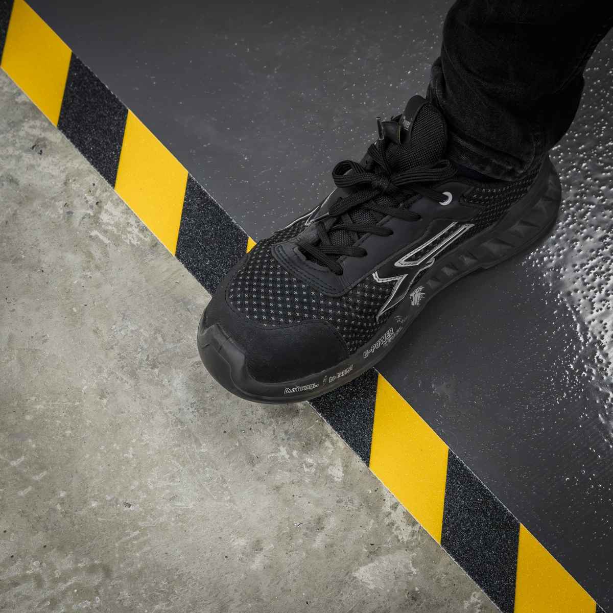 Self-Adhesive Anti-Slip Tape 50mm x 18m - Black & Yellow ANTBY18