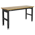 Heavy-Duty Steel Adjustable Workbench with Wooden Worktop 1524mm AP0617