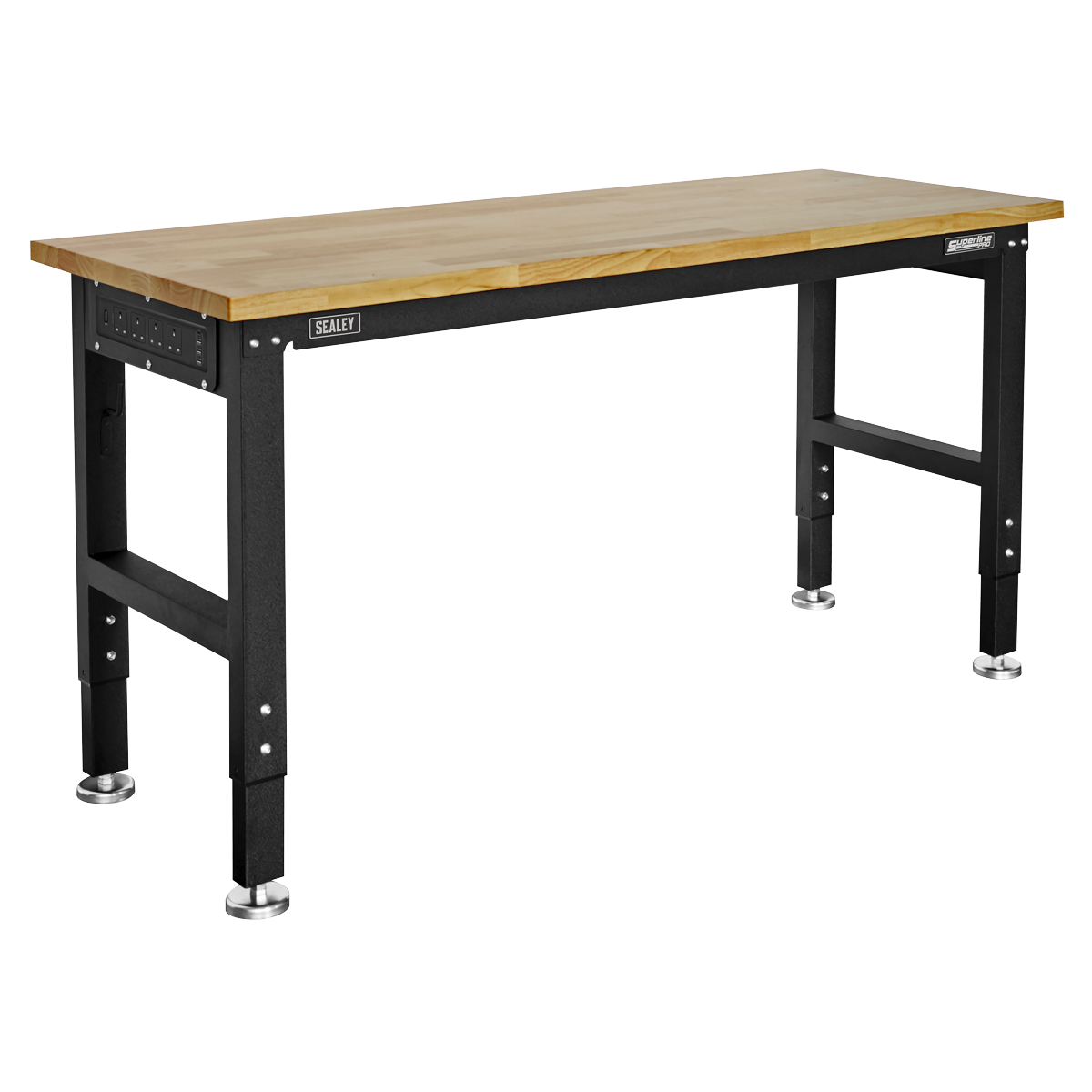 Heavy-Duty Steel Adjustable Workbench with Wooden Worktop 1524mm AP0617