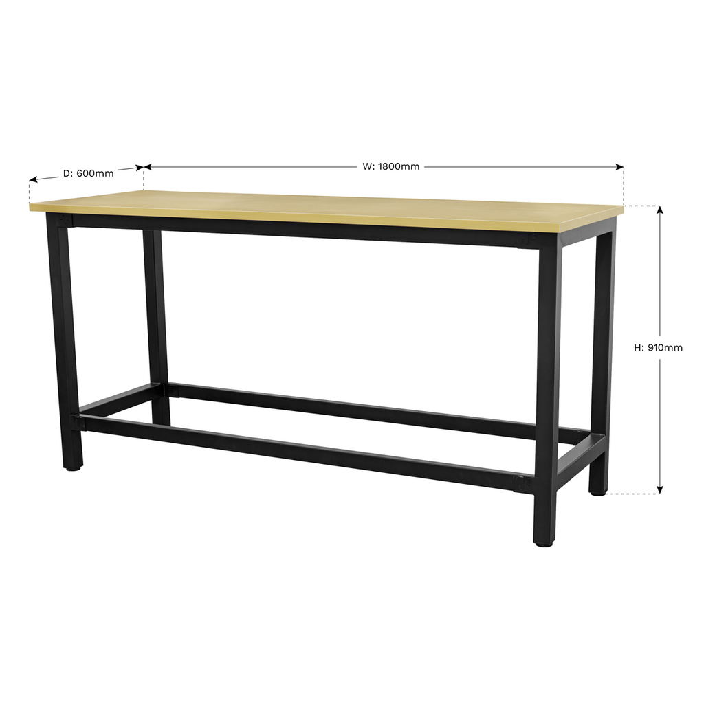 Heavy-Duty Steel Workbench with 25mm MDF Top 1.8m AP0618