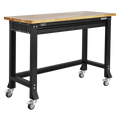 Heavy-Duty Steel Mobile Workbench with Wooden Worktop 1220mm AP0619M