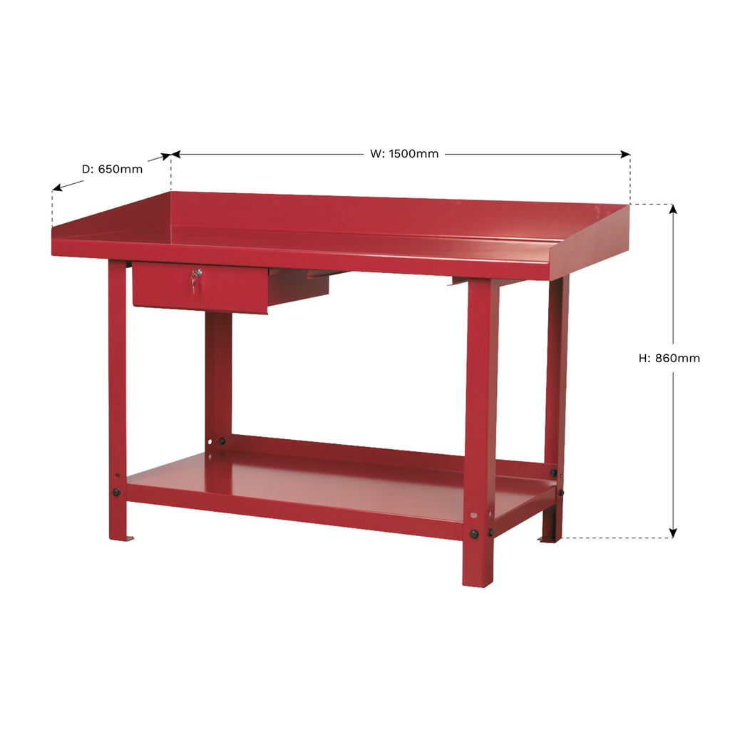 Steel Workbench with Drawer 1.5m AP1015