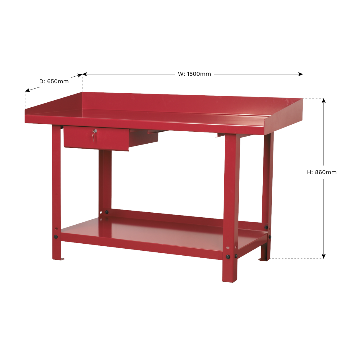Steel Workbench with Drawer 1.5m AP1015