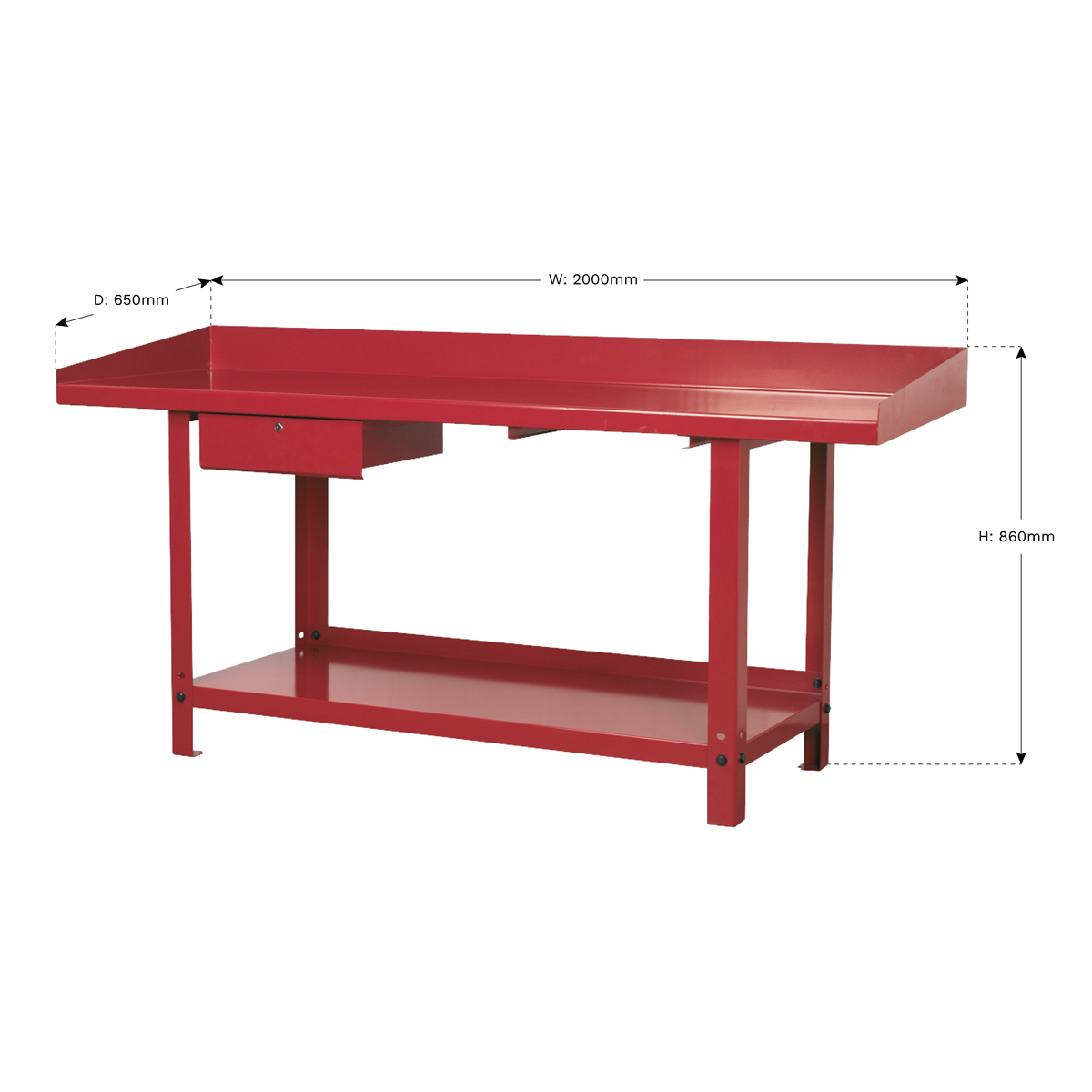 Steel Workbench with Drawer 2m AP1020