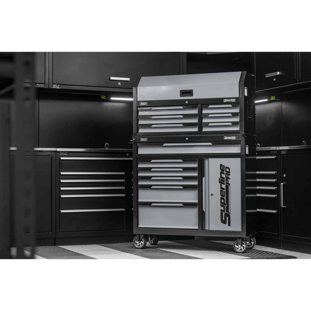 Topchest & Rollcab Combination 12 Drawer & 1 Door Cupboard - Grey AP1080GR