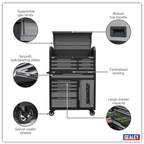 Topchest & Rollcab Combination 12 Drawer & 1 Door Cupboard - Grey AP1080GR