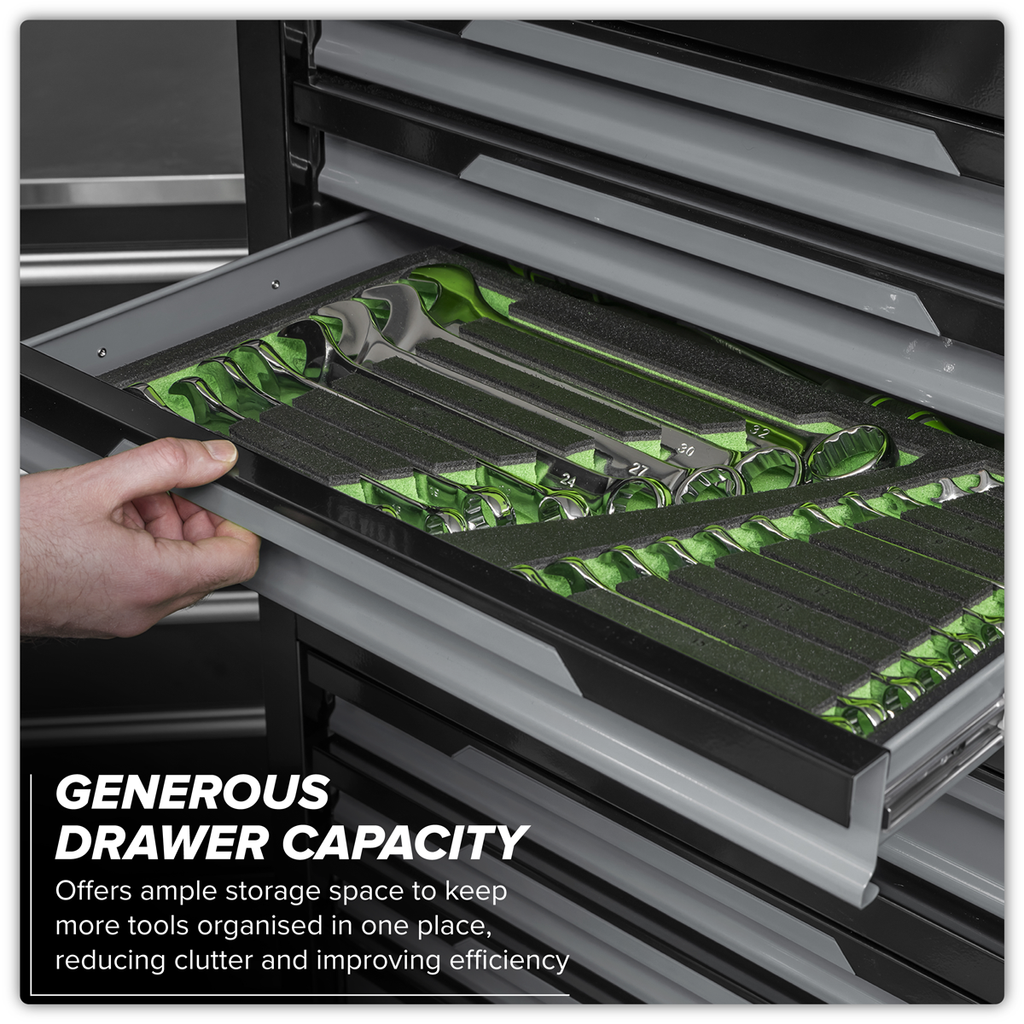 Topchest & Rollcab Combination 12 Drawer & 1 Door Cupboard - Grey AP1080GR