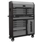 Topchest & Rollcab Combination 12 Drawer & 1 Door Cupboard - Grey AP1080GR