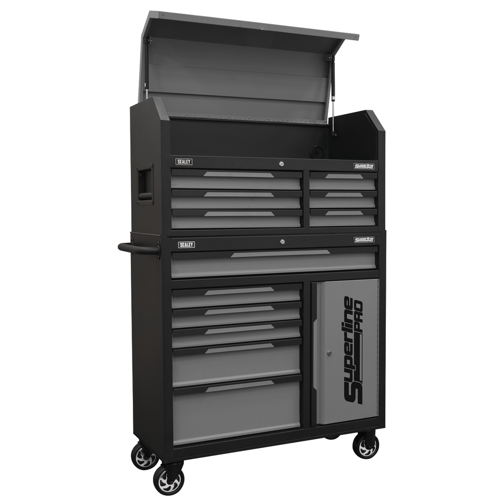 Topchest & Rollcab Combination 12 Drawer & 1 Door Cupboard - Grey AP1080GR