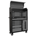 Topchest & Rollcab Combination 12 Drawer & 1 Door Cupboard - Grey AP1080GR