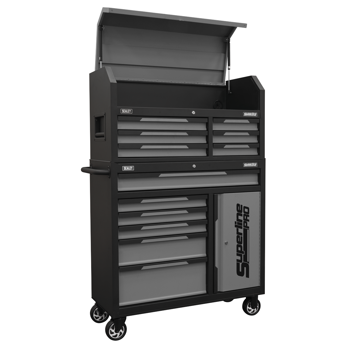 Topchest & Rollcab Combination 12 Drawer & 1 Door Cupboard - Grey AP1080GR