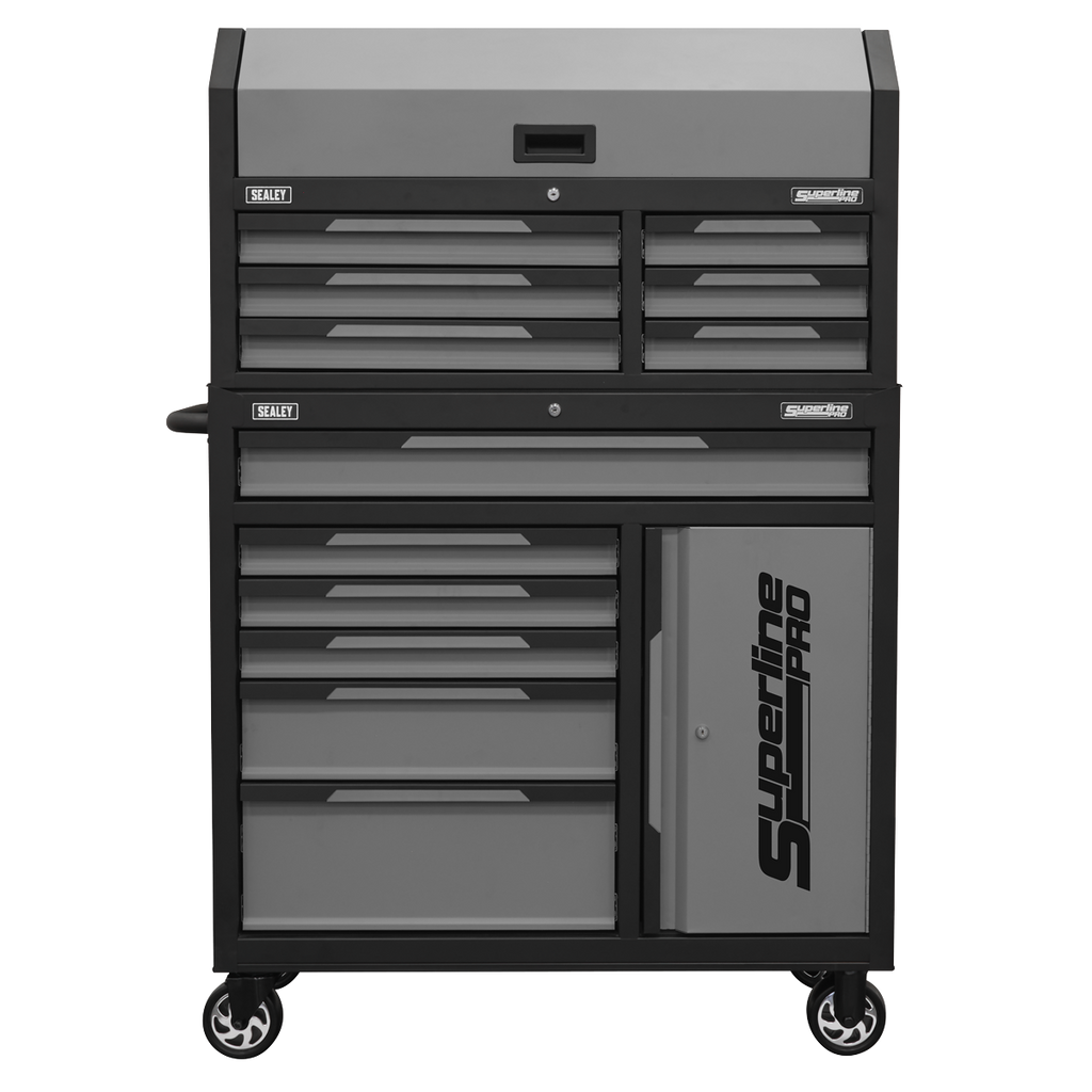 Topchest & Rollcab Combination 12 Drawer & 1 Door Cupboard - Grey AP1080GR
