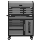 Topchest & Rollcab Combination 12 Drawer & 1 Door Cupboard - Grey AP1080GR