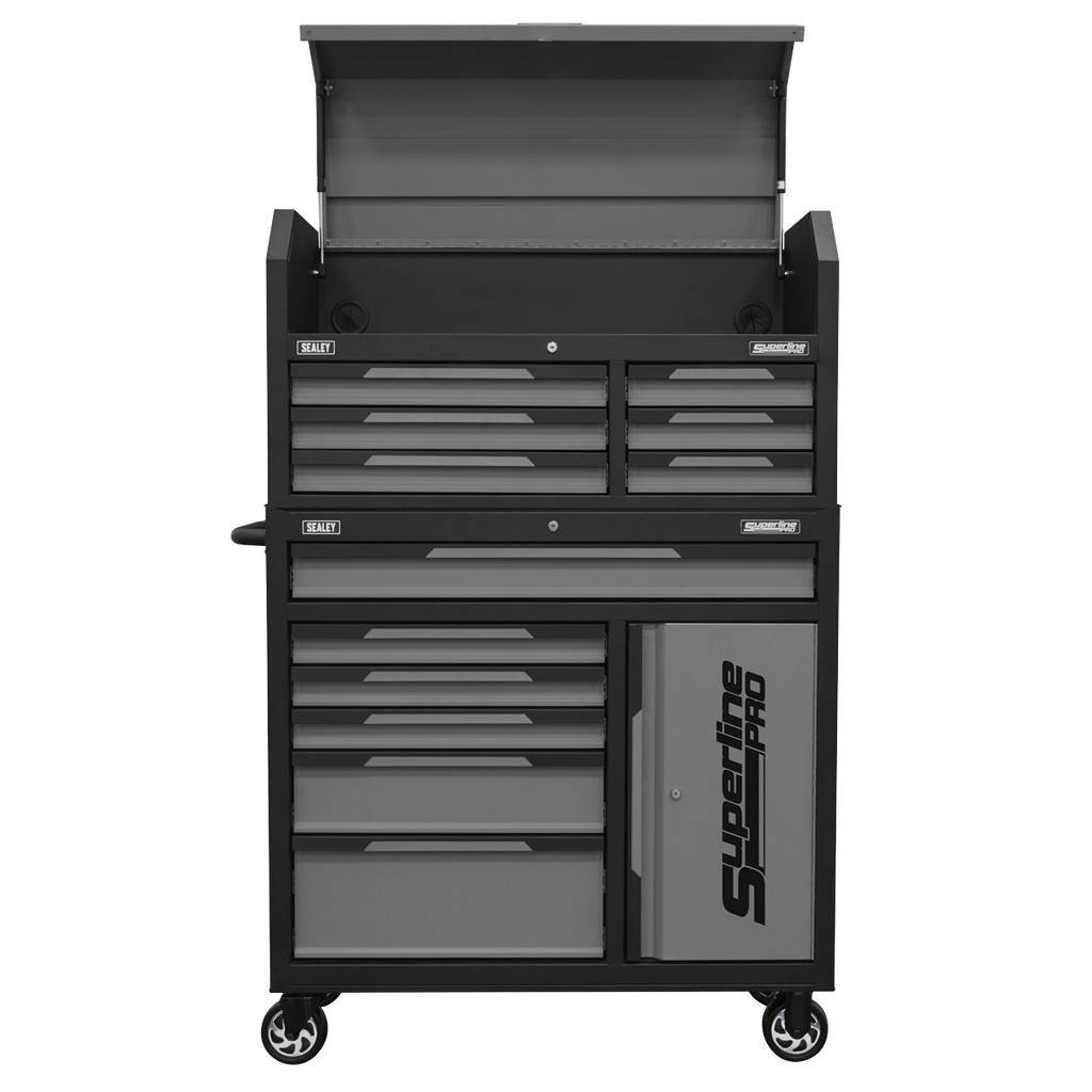 Topchest & Rollcab Combination 12 Drawer & 1 Door Cupboard - Grey AP1080GR