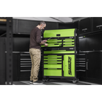 Topchest & Rollcab Combination 12 Drawer & 1 Door Cupboard - Green AP1080HVG