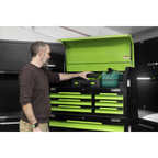 Topchest & Rollcab Combination 12 Drawer & 1 Door Cupboard - Green AP1080HVG