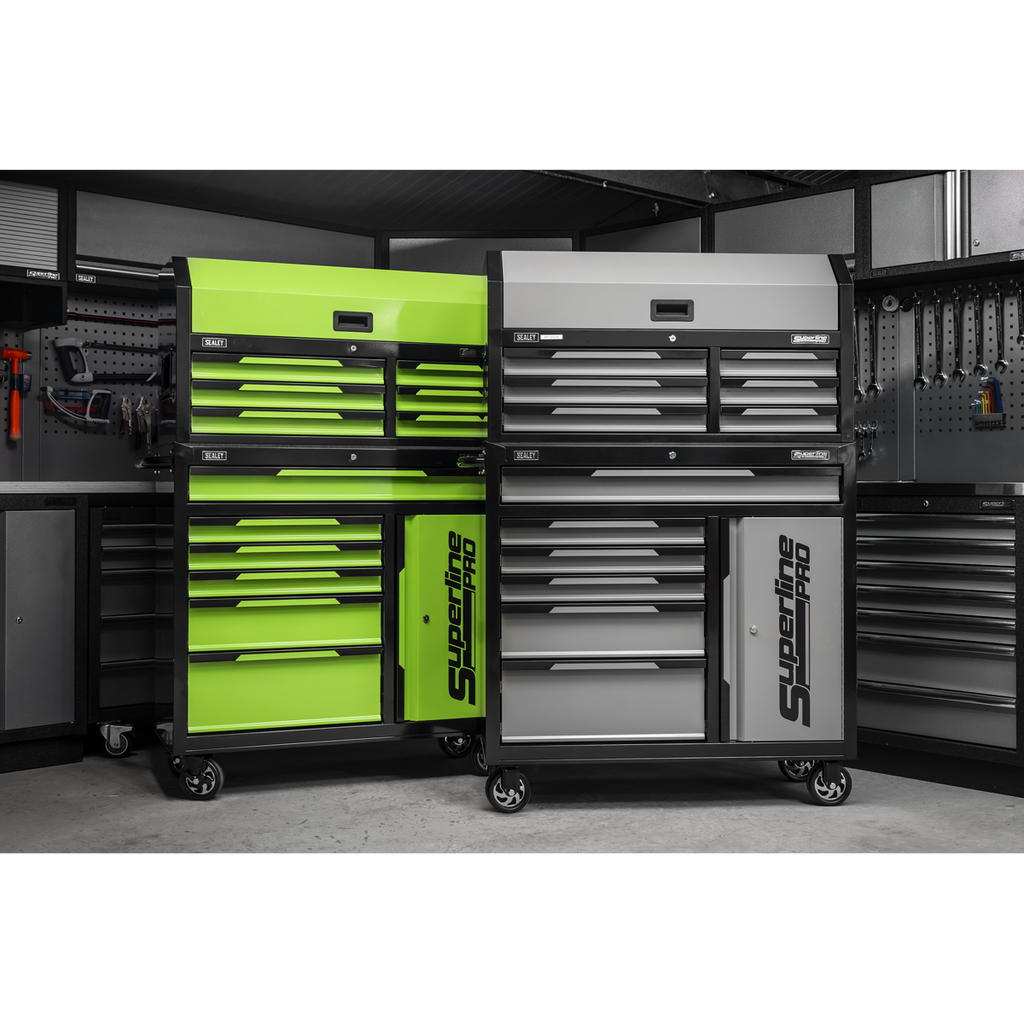 Topchest & Rollcab Combination 12 Drawer & 1 Door Cupboard - Green AP1080HVG