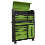 Topchest & Rollcab Combination 12 Drawer & 1 Door Cupboard - Green AP1080HVG