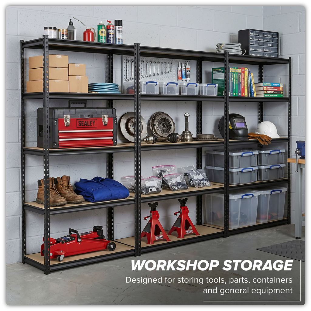 Racking Unit with 5 Shelves 220kg Capacity Per Level - Set of 3 AP1200RCOMBO1