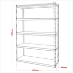 Racking Unit with 5 Shelves 220kg Capacity Per Level AP1200R