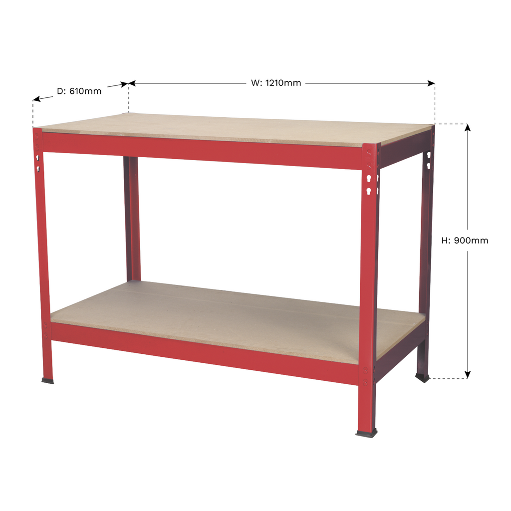 Steel Workbench with Wooden Top 1.2m AP1210