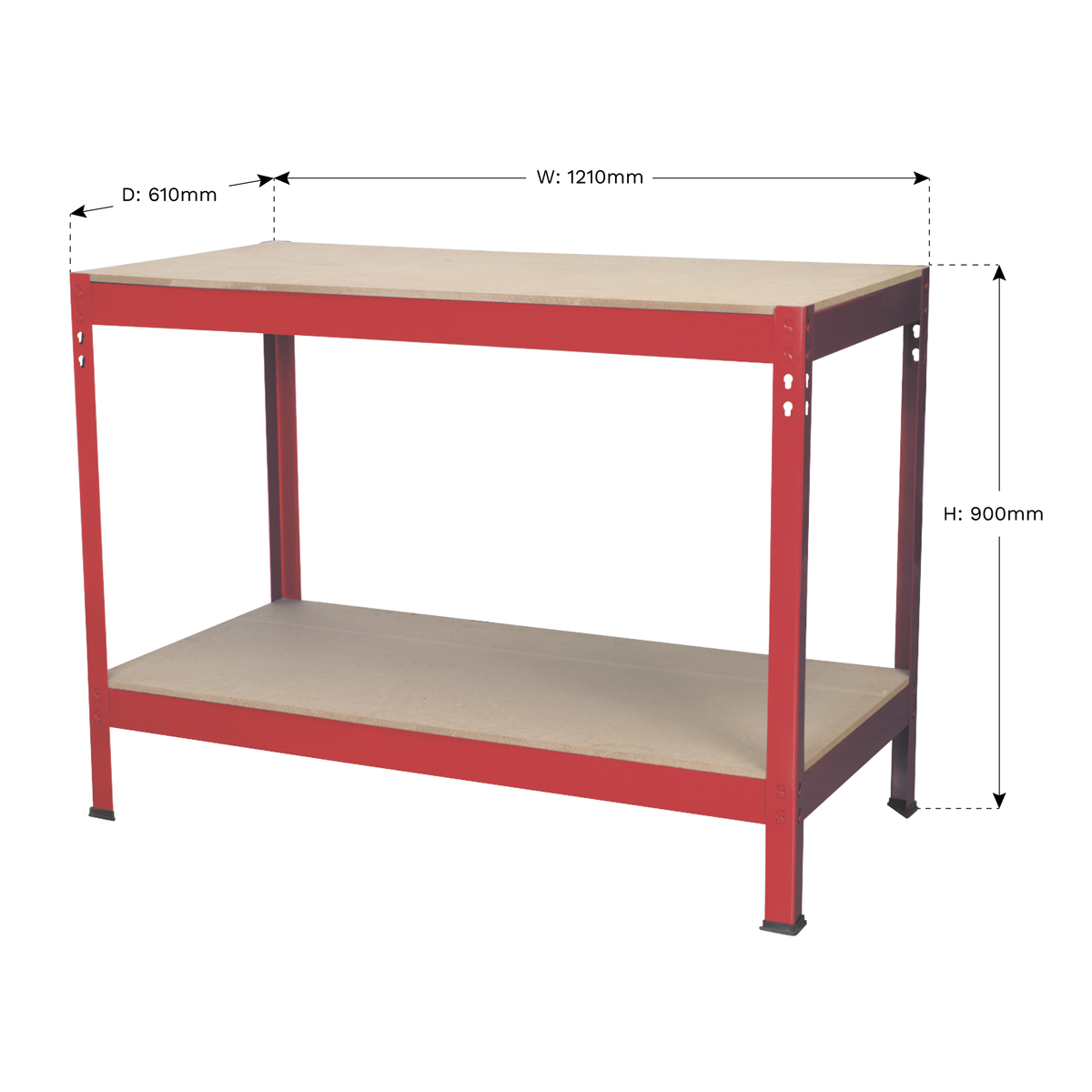 Steel Workbench with Wooden Top 1.2m AP1210