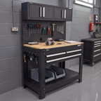 Workbench with Pegboard Back Panel, Power Bar & Wooden Worktop AP12701