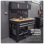 Workbench with Pegboard Back Panel, Power Bar & Wooden Worktop AP12701