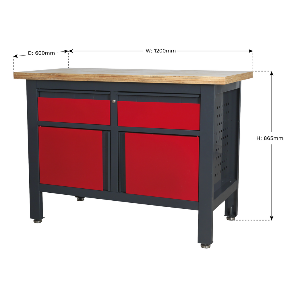 Workbench with 2 Drawers & 2 Cupboards AP1372A