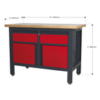 Workbench with 2 Drawers & 2 Cupboards AP1372A