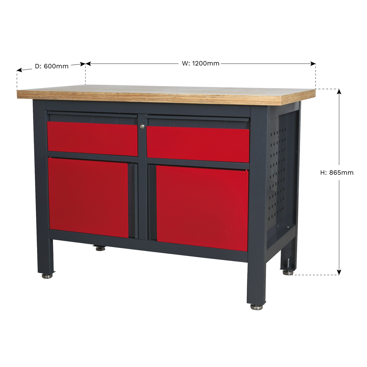 Workbench with 2 Drawers & 2 Cupboards AP1372A