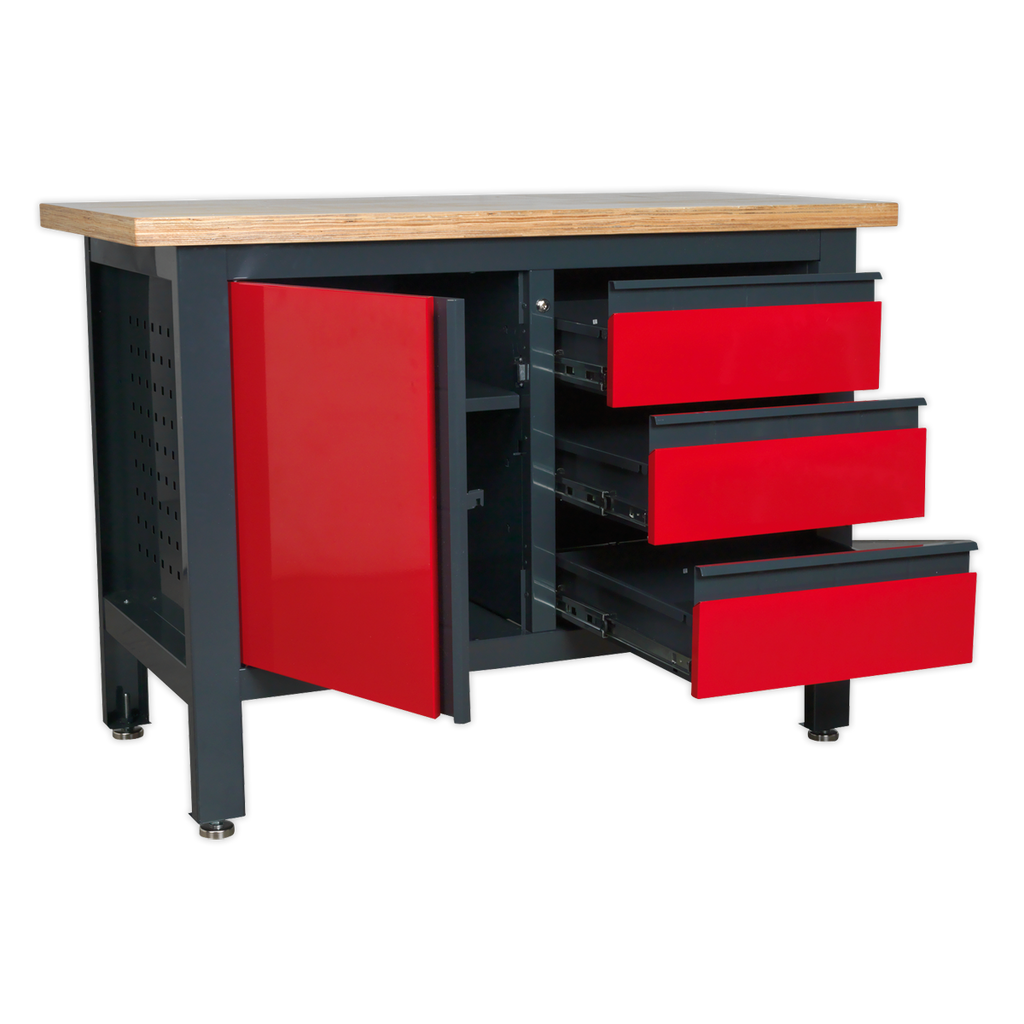 Workbench with 3 Drawers & Cupboard AP1372B