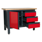 Workbench with 3 Drawers & Cupboard AP1372B