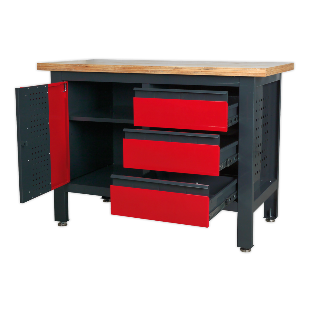 Workbench with 3 Drawers & Cupboard AP1372B