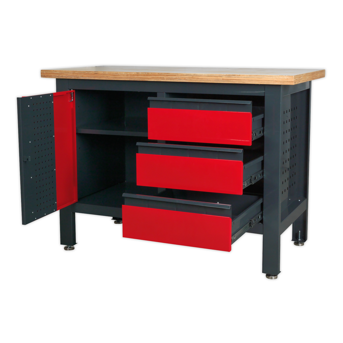 Workbench with 3 Drawers & Cupboard AP1372B