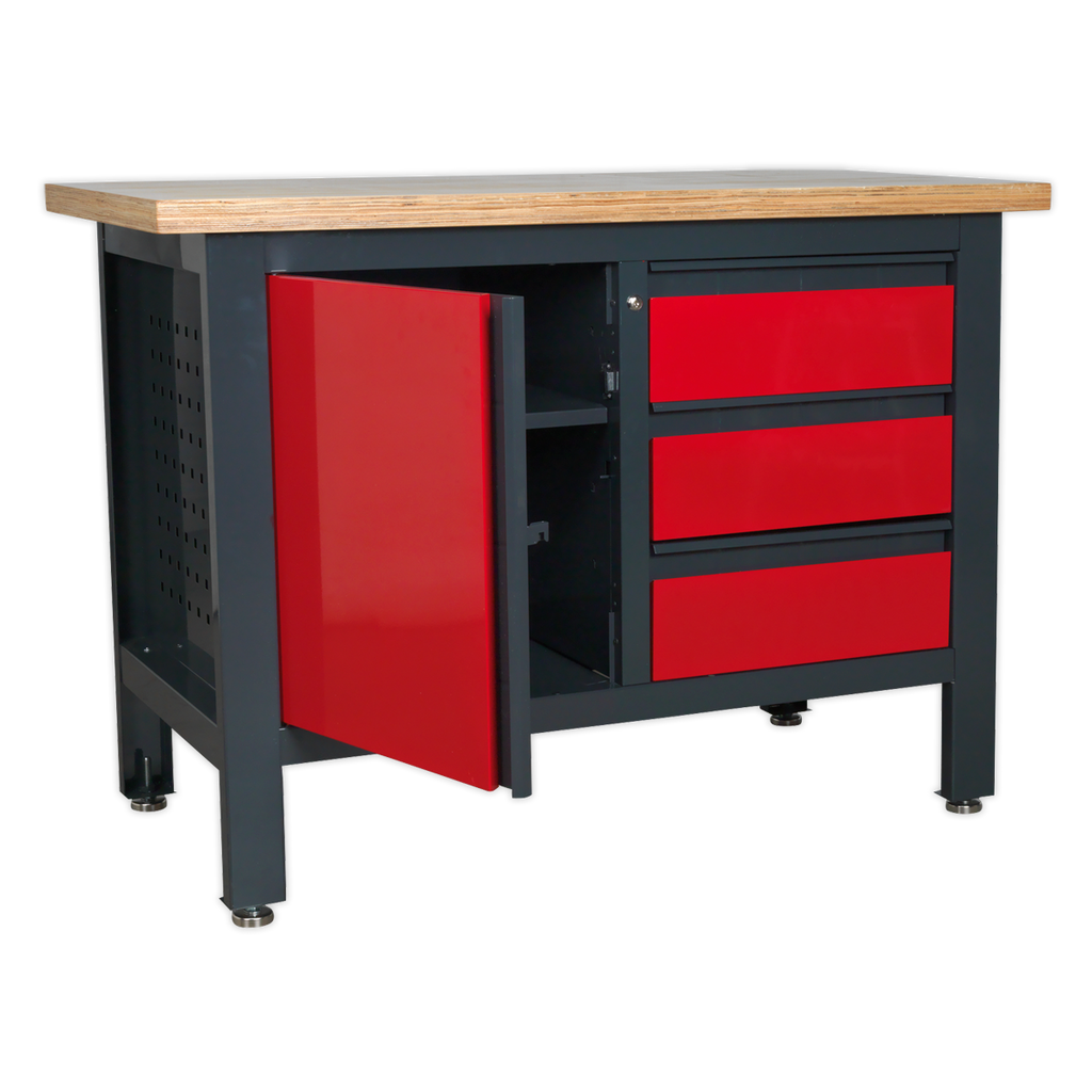Workbench with 3 Drawers & Cupboard AP1372B