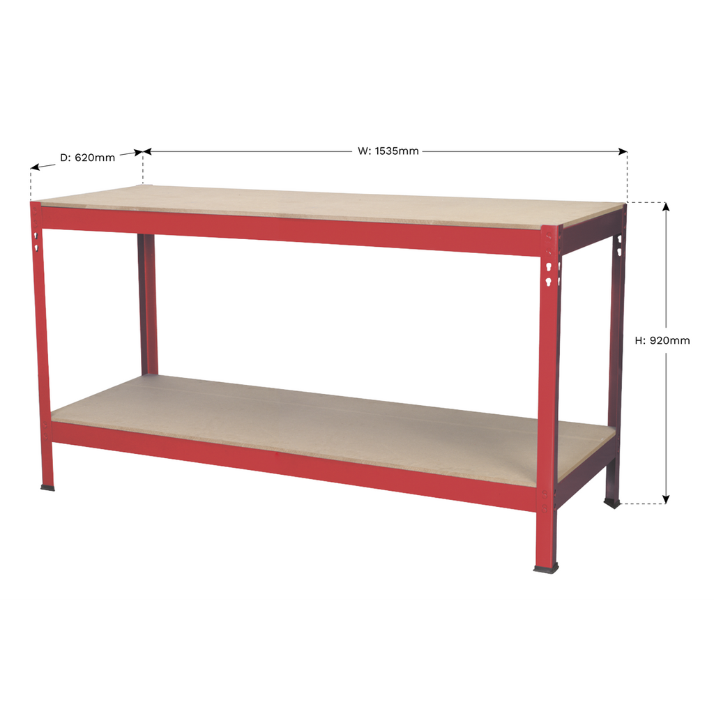 Steel Workbench with Wooden Top 1.53m AP1535