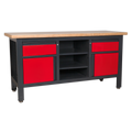 Workbench with 2 Drawers, 2 Cupboards & Open Storage AP1905A