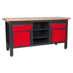 Workbench with 2 Drawers, 2 Cupboards & Open Storage AP1905A