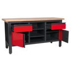 Workbench with 2 Drawers, 2 Cupboards & Open Storage AP1905A