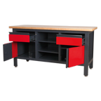 Workbench with 2 Drawers, 2 Cupboards & Open Storage AP1905A