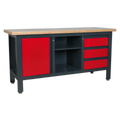 Workbench with 3 Drawers, 1 Cupboard & Open Storage AP1905B